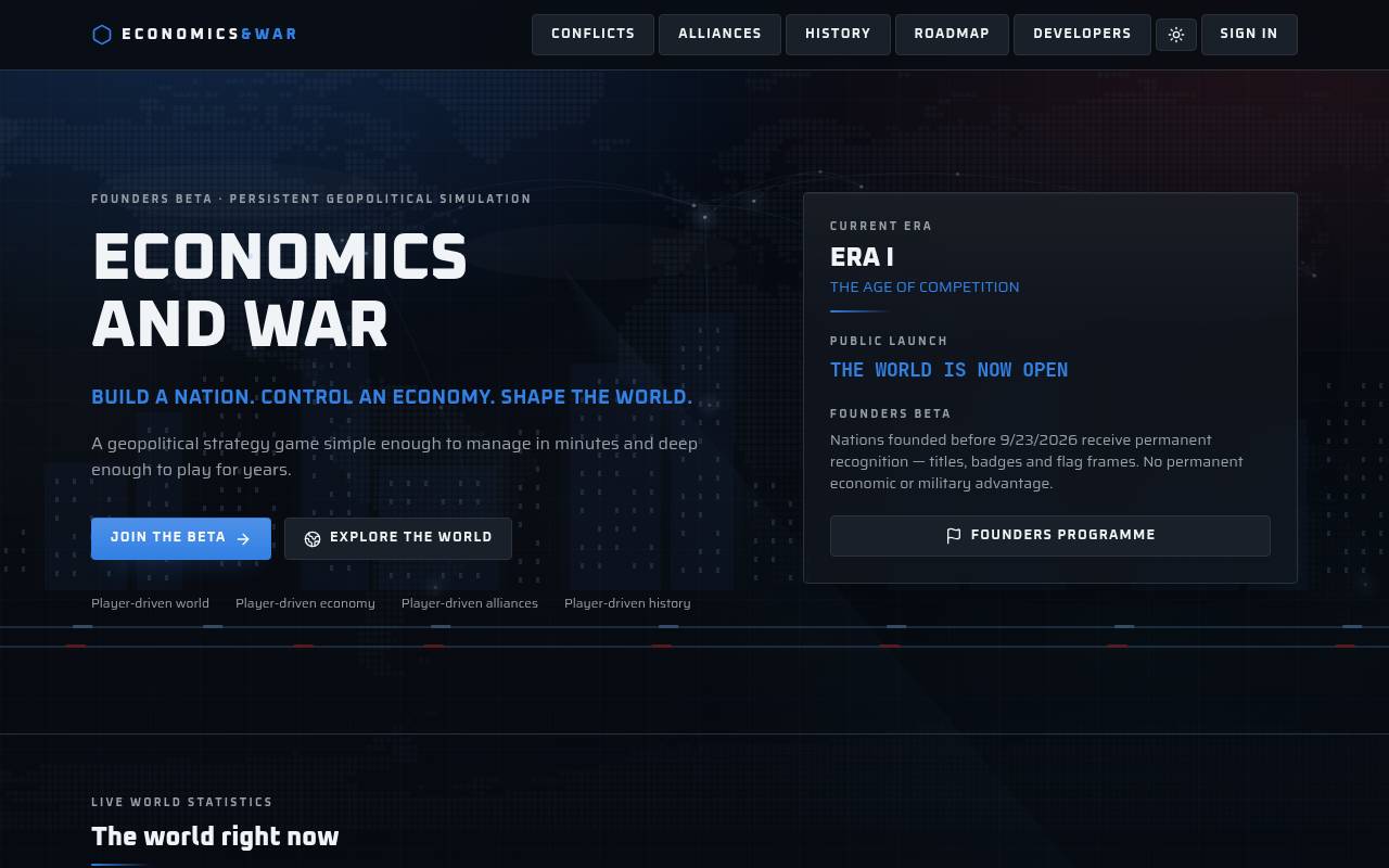 Econ Wars Online website