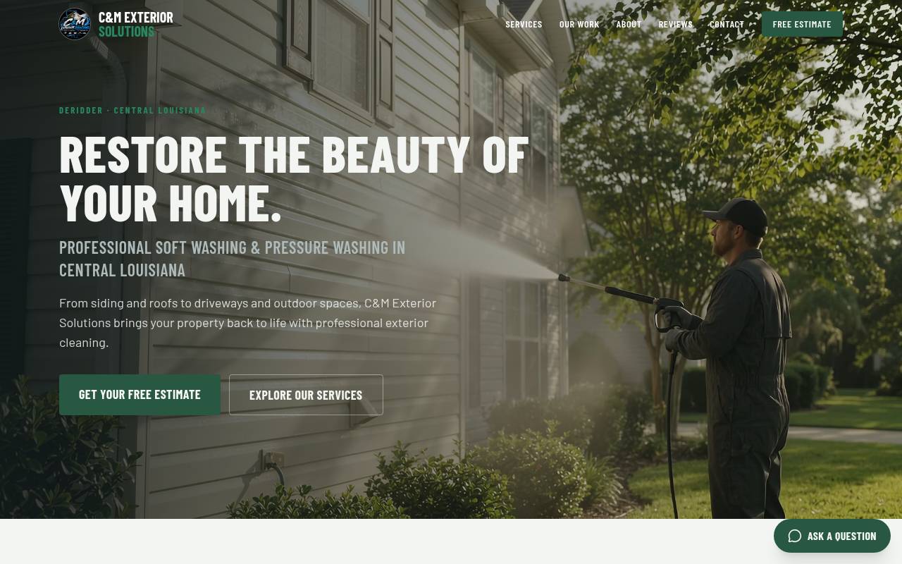 C&M Exterior Solutions website